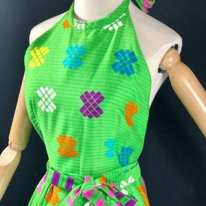 reen Purple Summer Halter Sundress / Long Party dr